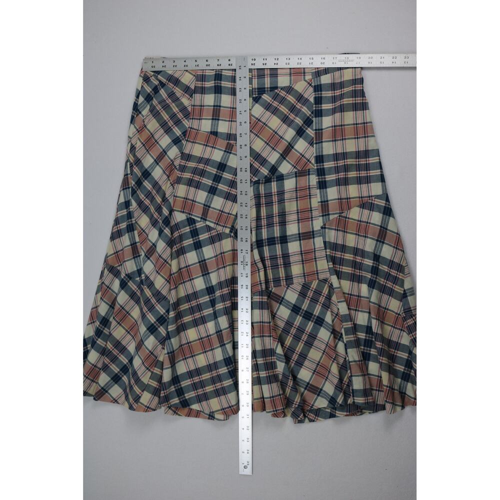 VTG Women 16 Lauren Jeans Co Ralph Lauren Skirt Pink Blue Plaid Patchwork A-Line - Picture 3 of 3